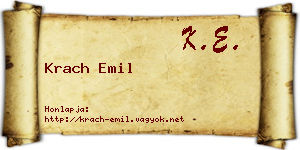 Krach Emil névjegykártya